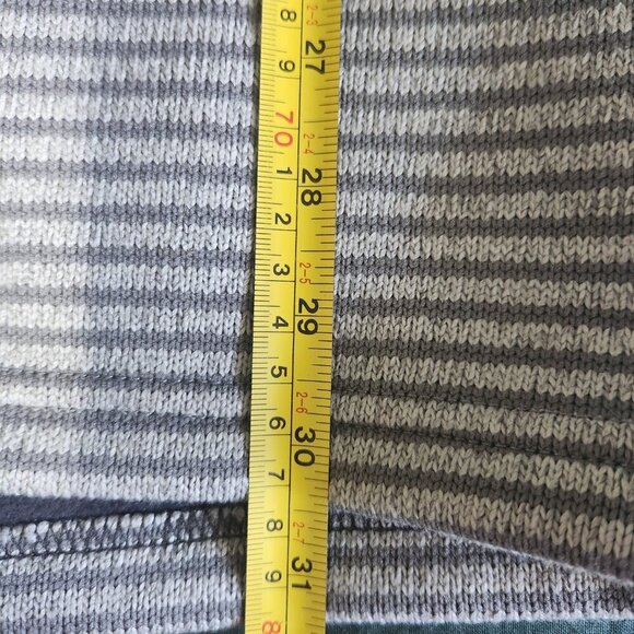 Avalanche Full Zip Sweater Women's Small Fleece Lined Grey and White Striped - Picture 6 of 9